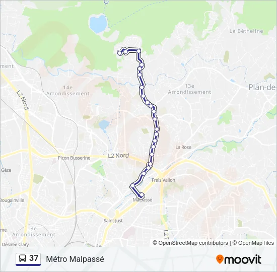 37 Bus Line Map