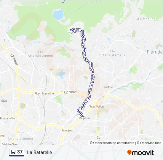 37 Bus Line Map