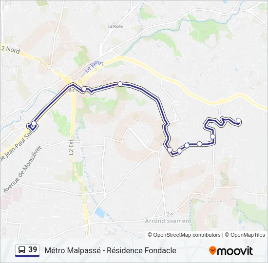 39 Bus Line Map