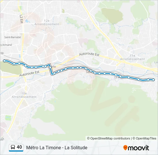 40 Bus Line Map