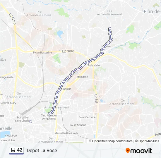 42 Bus Line Map