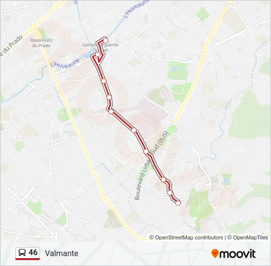 46 Bus Line Map