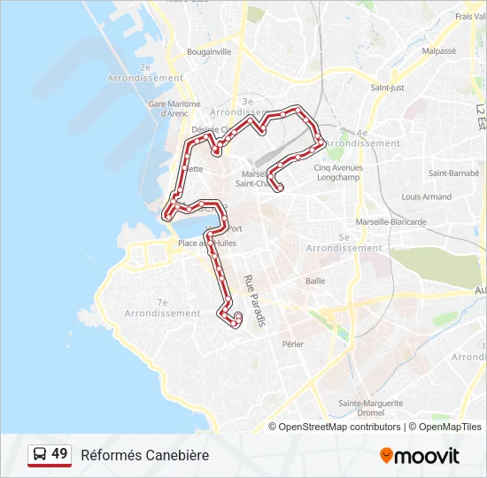 49 Bus Line Map