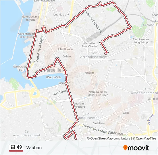 49 Bus Line Map