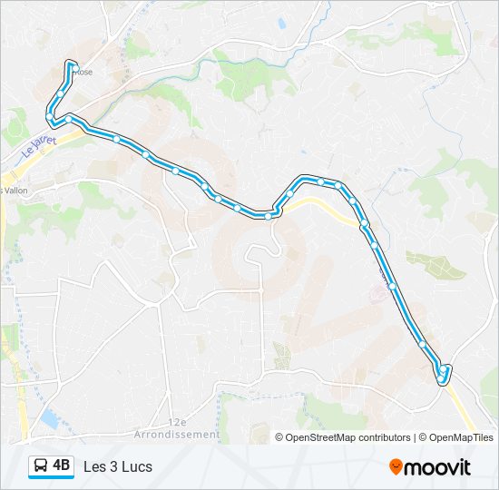 4B bus Line Map