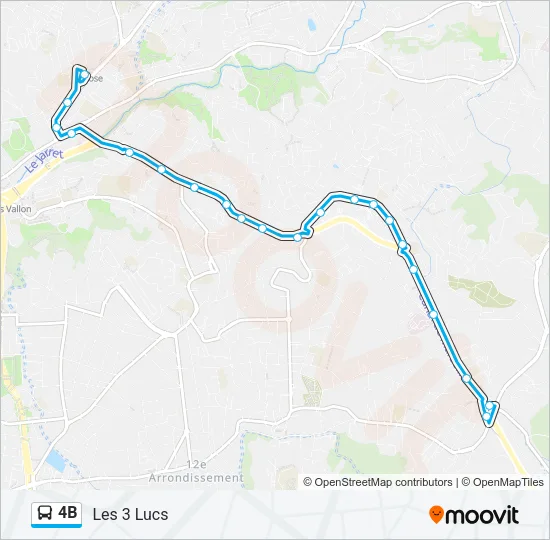 4B Bus Line Map