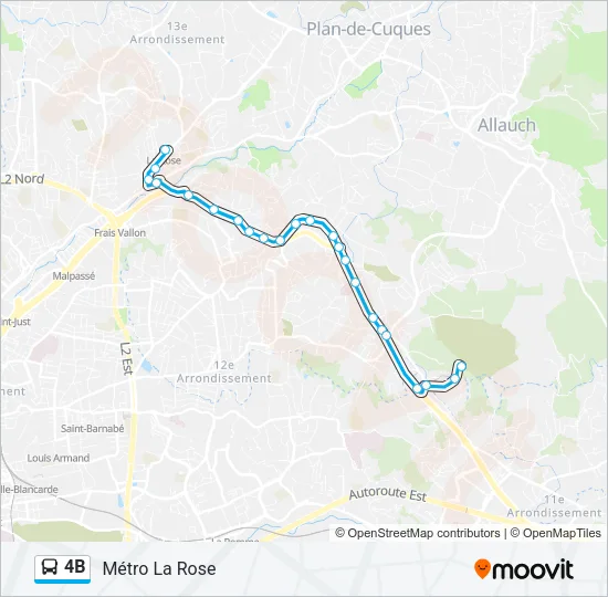 4B Bus Line Map
