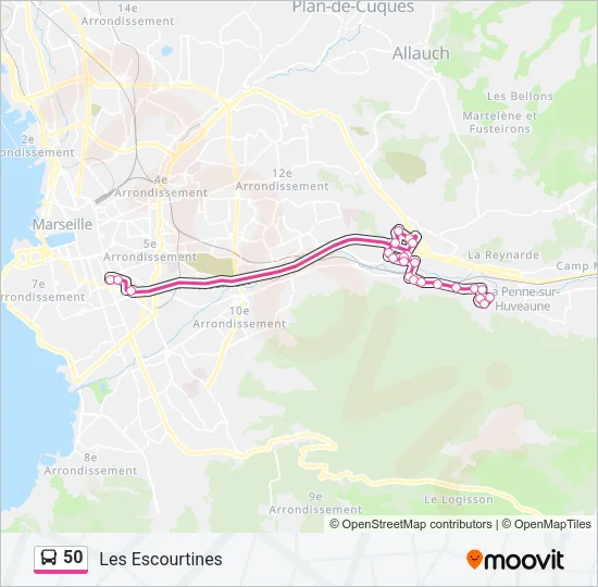 50 Bus Line Map