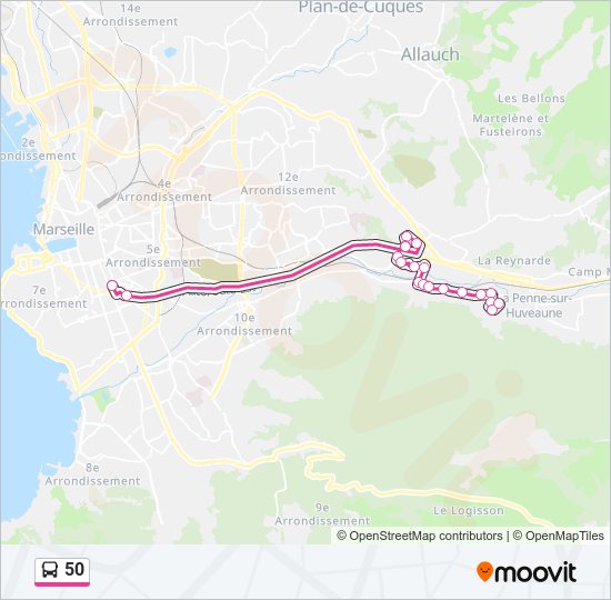 Mapa de 50 de autobús