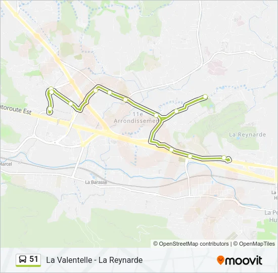 51 Bus Line Map
