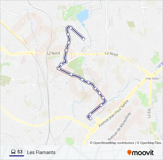 53 Bus Line Map