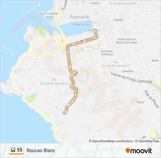 55 Bus Line Map