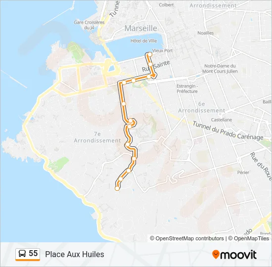 55 Bus Line Map
