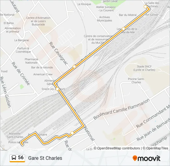 56 Bus Line Map