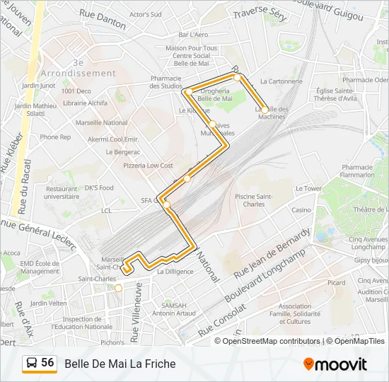 56 Bus Line Map