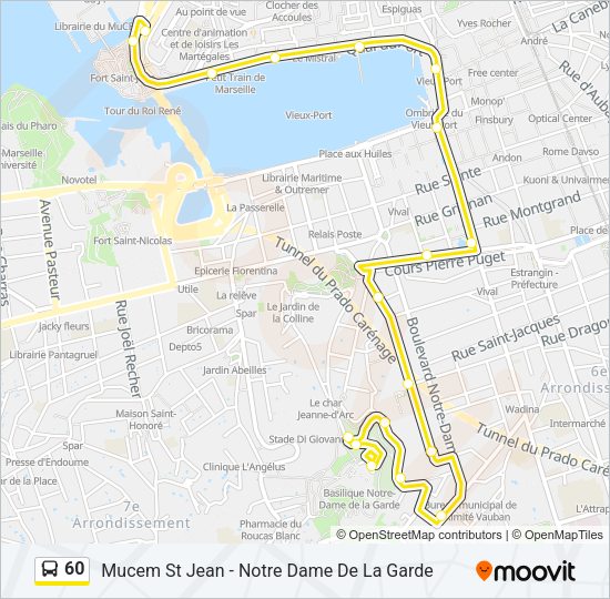 Plan de la ligne 60 de bus
