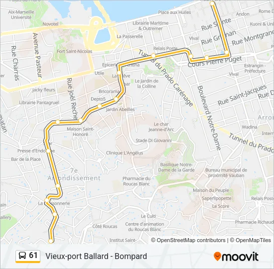 61 Bus Line Map