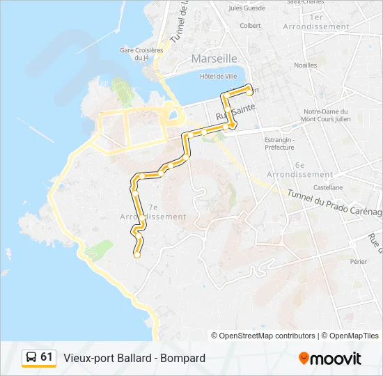 61 Bus Line Map