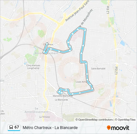 67 Bus Line Map