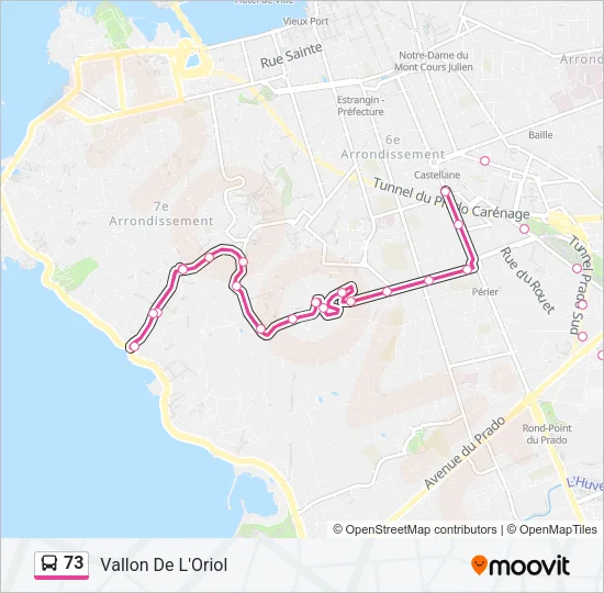 73 Bus Line Map