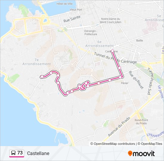 73 bus Line Map