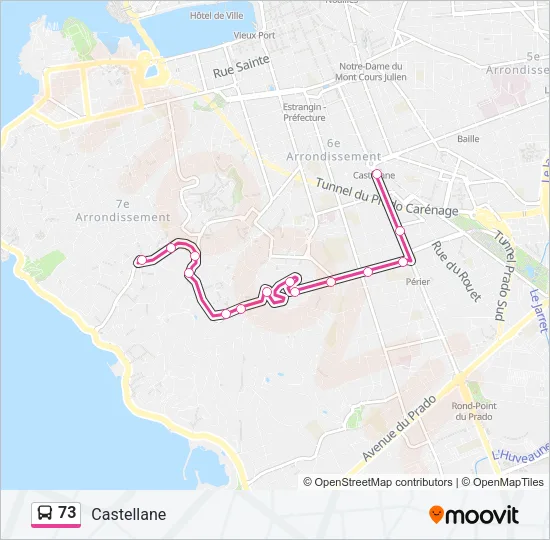 73 Bus Line Map