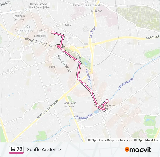 73 Bus Line Map