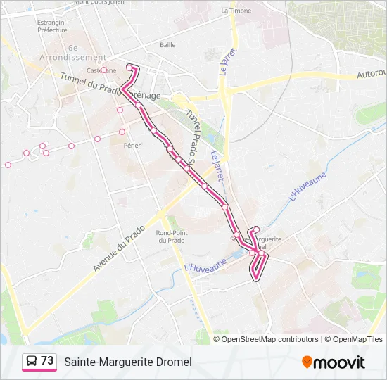73 Bus Line Map
