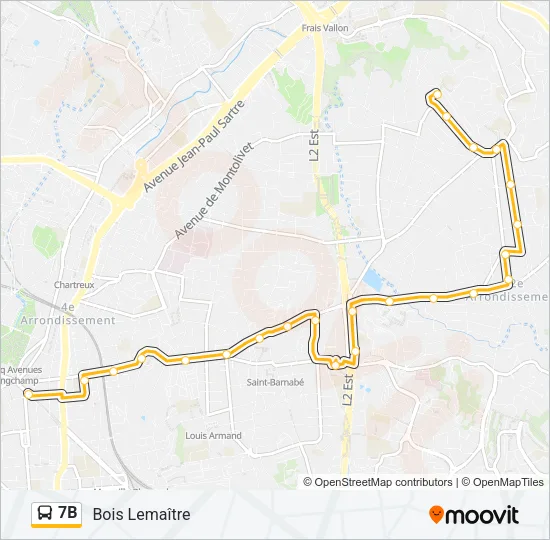 7B Bus Line Map