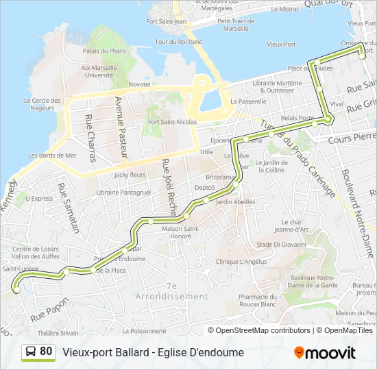 80 Bus Line Map