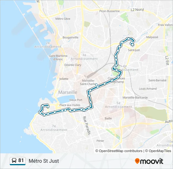 81 Bus Line Map