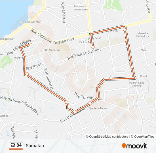 84 Bus Line Map