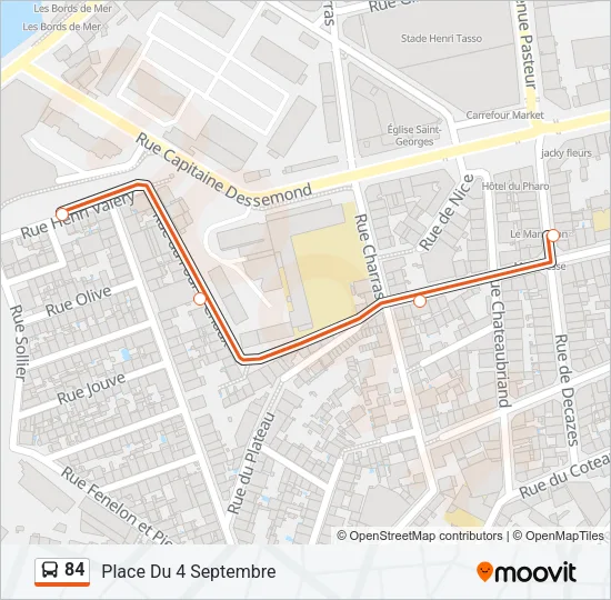 84 Bus Line Map