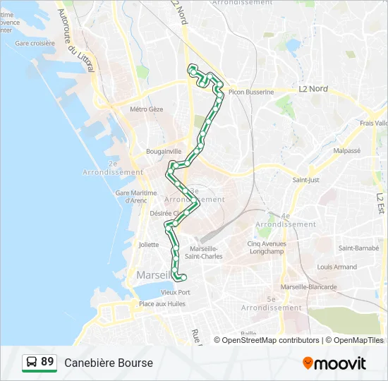 89 Bus Line Map