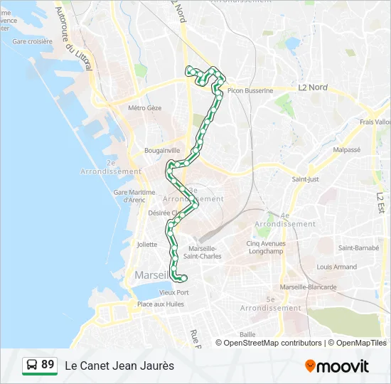 89 Bus Line Map