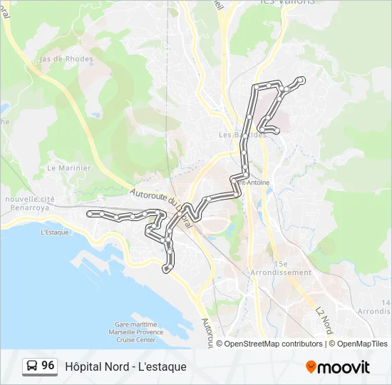 96 Bus Line Map