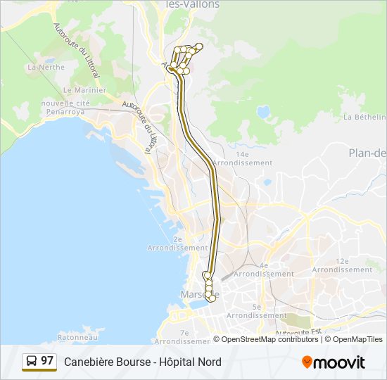 Plan de la ligne 97 de bus