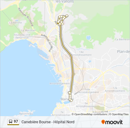 Mapa de 97 de autobús