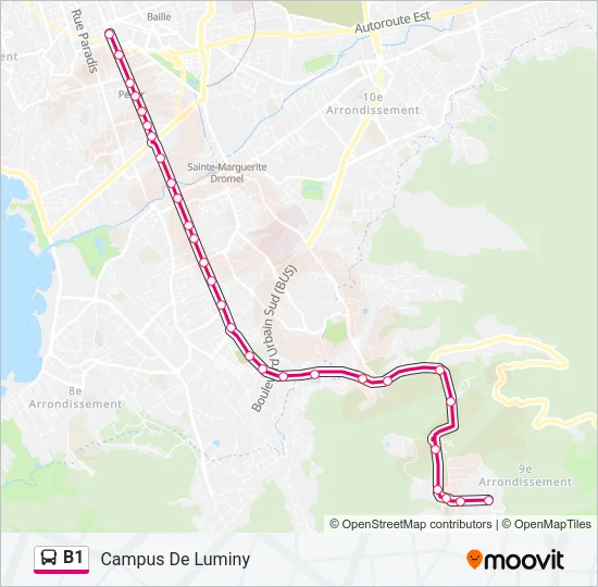 B1 Bus Line Map