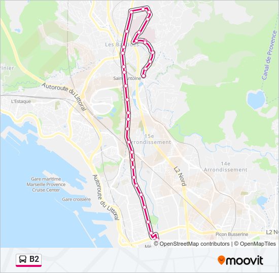 B2 bus Line Map