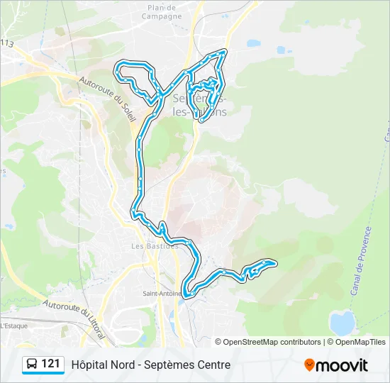 121 Bus Line Map