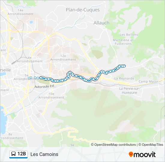 12B Bus Line Map