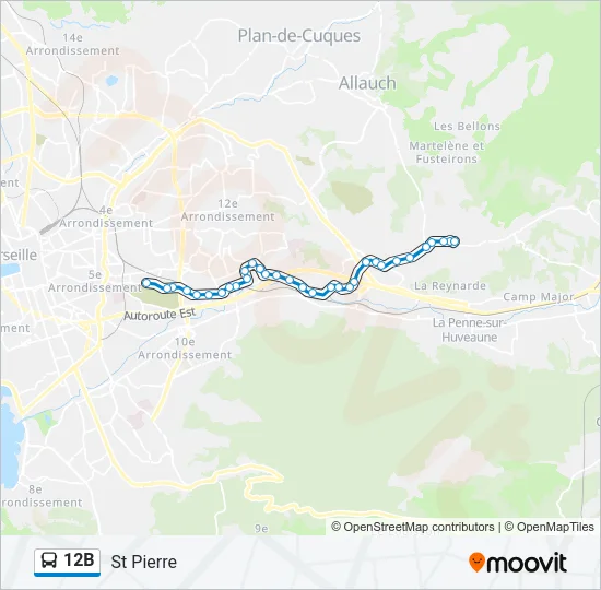 12B Bus Line Map