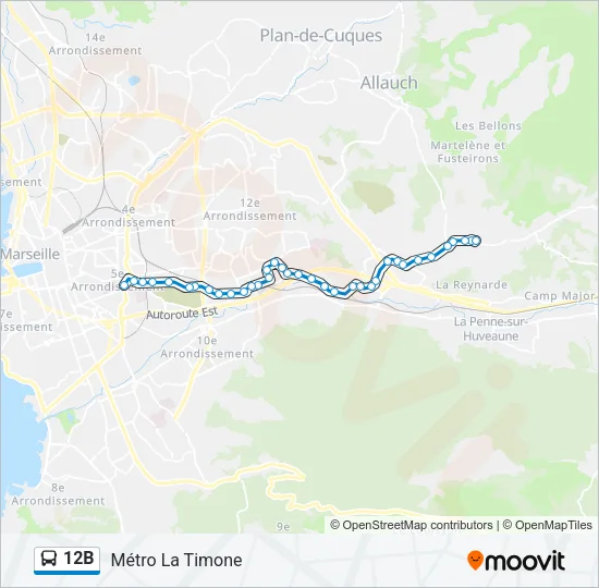 12B Bus Line Map