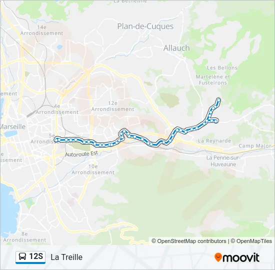 12S Bus Line Map