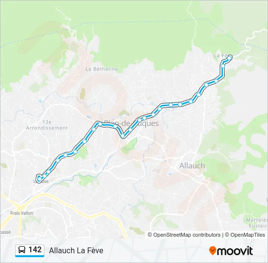 142 Bus Line Map