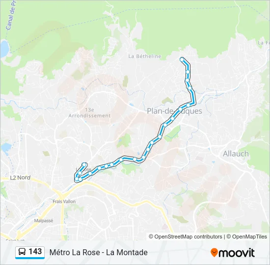 143 Bus Line Map