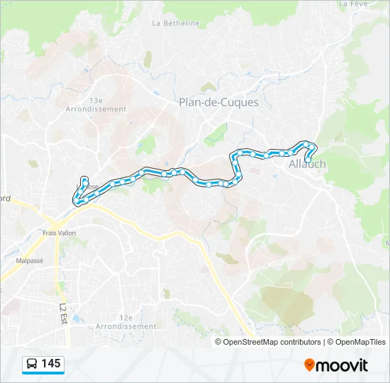 145 Bus Line Map