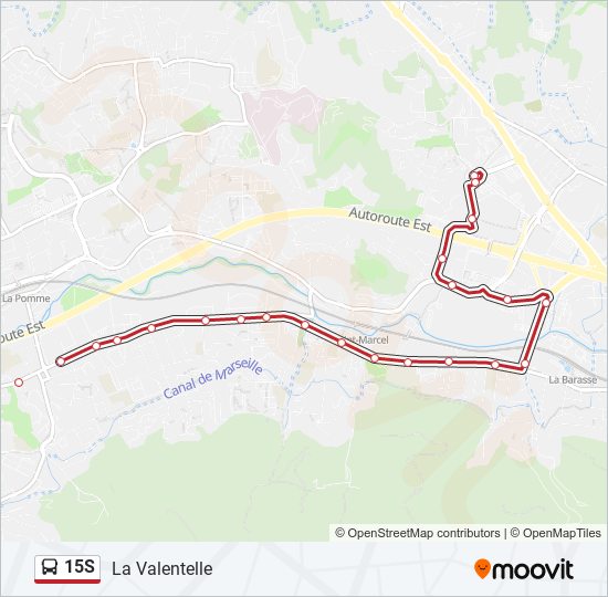 Mapa de 15S de autobús