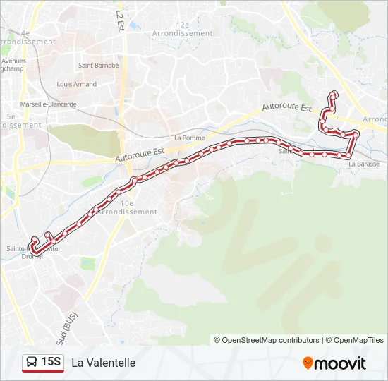 15S Bus Line Map